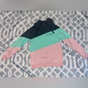 Colorblock Six Flags Over Texas Hoodie with Logo Like New Size Small